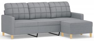 Sofa 3-osobowa z podnÃ³Å¼kiem, jasnoszara, 180 cm, tkaninÄ