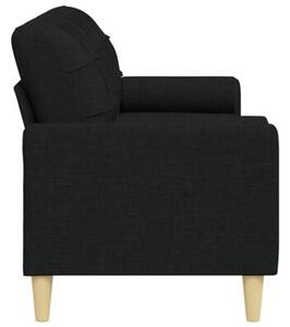 Sofa 3-osobowa z poduszkami, czarna, 210 cm, obita tkaninÄ