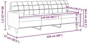 Sofa 3-osobowa z poduszkami, brÄ zowa, 210 cm, obita tkaninÄ