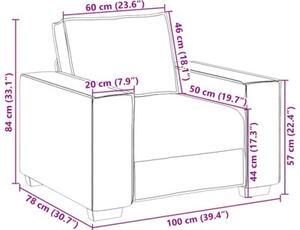 Sofa fotel ciemnoszary 100x78x84 cm tkanina