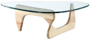 Stolik STABLE - szkło transparentne, podstawa drewniana