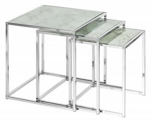 INVICTA zestaw stolików ELEMENTS 3 szkło - imitacja marmuru