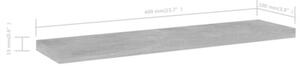 Półki na książki, 4 szt., szarość betonu, 40x10x1,5 cm