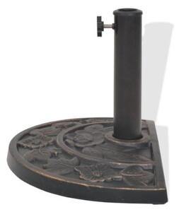 Podstawa pod parasol, półokrągła, żywicowa, brązowa, 9 kg