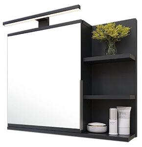 Szafka łazienkowa z lustrem i oświetleniem LED Better Home 60x50x14 cm Czarny mat