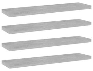 Półki na książki, 4 szt., szarość betonu, 40x10x1,5 cm