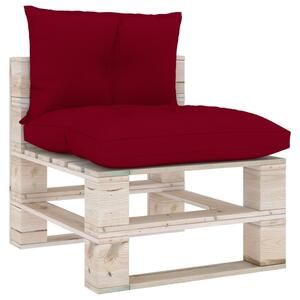 Poduszki na sofę z palet, 2 szt., winna czerwień, tkanina