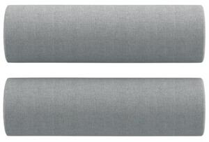 Sofa 2-osobowa z poduszkami, jasnoszara, 120 cm, tkanina