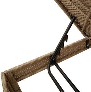 Leżak z poduszką beżowy 55x200x44cm polirattan