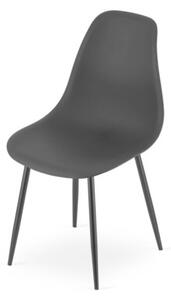 Zestaw Stół TESSA 120cm x 60cm - rustykalny / czarne nogi + 4 krzesła WAT czarne / nogi czarne
