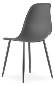Zestaw Stół TESSA 120cm x 60cm - rustykalny / czarne nogi + 4 krzesła WAT czarne / nogi czarne