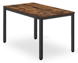 Zestaw Stół TESSA 120cm x 60cm - rustykalny / czarne nogi + 4 krzesła WAT czarne / nogi czarne