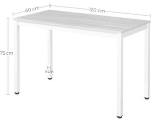 Zestaw Stół TESSA 120cm x 60cm - rustykalny / czarne nogi + 4 krzesła WAT czarne / nogi czarne