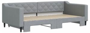 Sofa rozsuwana, jasnoszara, 100x200 cm, tkanina