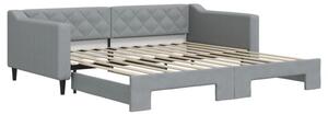 Sofa rozsuwana, jasnoszara, 100x200 cm, tkanina