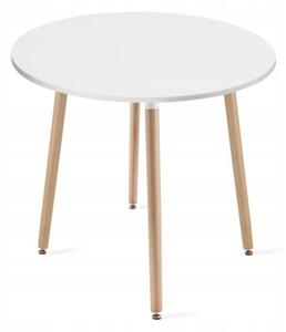Zestaw stół okrągły KAMI 80cm biały + 4 krzesła MARK czarne