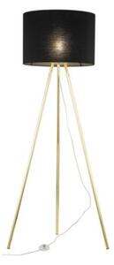 Lampa podłogowa TK Lighting UMBERTO 6635 czarno-złota, metalowa, E27, 155 cm, Ø50 cm, nowoczesna do salonu sypialni
