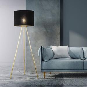 Lampa podłogowa TK Lighting UMBERTO 6635 czarno-złota, metalowa, E27, 155 cm, Ø50 cm, nowoczesna do salonu sypialni