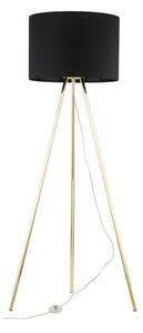 Lampa podłogowa TK Lighting UMBERTO 6635 czarno-złota, metalowa, E27, 155 cm, Ø50 cm, nowoczesna do salonu sypialni