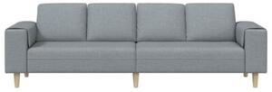 Nowoczesna sofa jasnoszara z ergonomicznymi podÅokietnikami i brÄ zowymi nogami, dla 4 osÃ³b