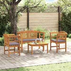 Zestaw mebli ogrodowych garden rose z litego drewna akacjowego z ręcznie rzeźbionymi detalami