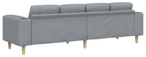 Nowoczesna sofa jasnoszara z ergonomicznymi podÅokietnikami i brÄ zowymi nogami, dla 4 osÃ³b