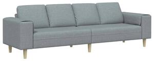 Nowoczesna sofa jasnoszara z ergonomicznymi podÅokietnikami i brÄ zowymi nogami, dla 4 osÃ³b