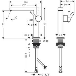 Bateria umywalkowa HANSGROHE Tecturis E 150 Fine CoolStart Ecosmart+ 73040670 Czarny mat