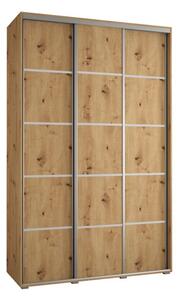 Szafa przesuwna wysoka Davos 4 160, gł. 60 cm artisan + artisan + srebrny