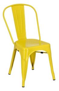 D2.Design Krzesło Paris Żółte Inspirowane Tolix Kuchnia/Jadalnia/Salon Nowoczesny/Awangardowy/Industrialny Odcienie Żółtego