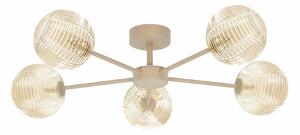 Pięcioramienna lampa sufitowa beżowa D5-G28