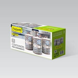 Zestaw 3 pojemników ceramicznych na kawę herbatę i cukier MAESTRO Holiday in Porto