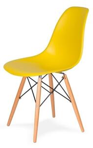 Krzesło DSW WOOD słoneczny żółty.09 - podstawa drewniana bukowa