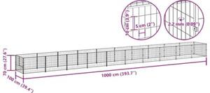 Kojec dla psa, czarny, 10 m², stalowy
