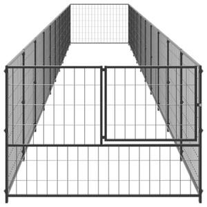 Kojec dla psa, czarny, 10 m², stalowy