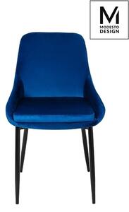 MODESTO krzesło CLOVER ciemny niebieski - welur, metal