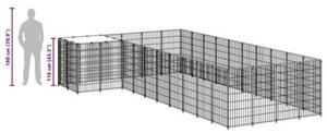Kojec dla psa, srebrny, 13,31 m², stalowy