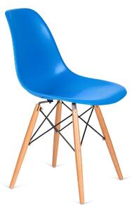 Krzesło DSW WOOD niebieski.11 - polipropylen, podstawa bukowa