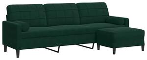 Sofa 3-osobowa z podnÃ³Å¼kiem, ciemnozielony, 210 cm, aksamit