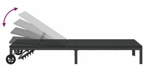 Leżak 1-osoba czarny 206 x 62.5 x 74 cm polirattan