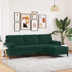 Sofa 3-osobowa z podnÃ³Å¼kiem, ciemnozielony, 210 cm, aksamit