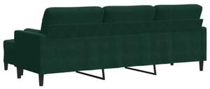 Sofa 3-osobowa z podnÃ³Å¼kiem, ciemnozielony, 210 cm, aksamit