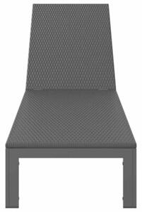 Leżak 1-osoba czarny 206 x 62.5 x 74 cm polirattan