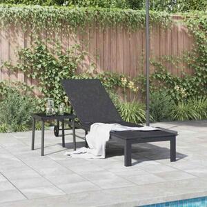 Leżak 1-osoba czarny 206 x 62.5 x 74 cm polirattan