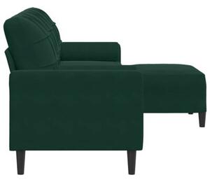 Sofa 3-osobowa z podnÃ³Å¼kiem, ciemnozielony, 210 cm, aksamit