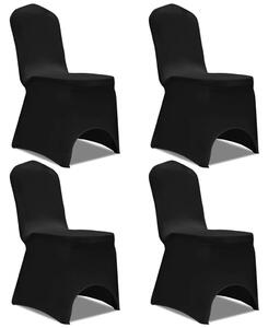Elastyczne pokrowce na krzesło czarne 4 szt