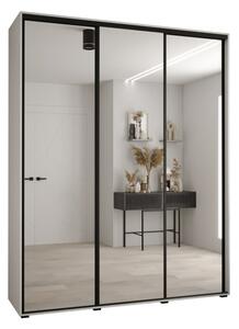 Szafa przesuwna wysoka Davos 2 190, gł. 45 cm biały + biały + czarny