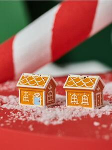 Sinsay - Solniczka i pieprzniczka w kształcie piernikowego domku - beżowy