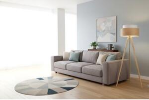 Lampa podłogowa trójnóg naturalny Light Home LH juta Duo 1xE27 45cm abażur walec biały/beżowy