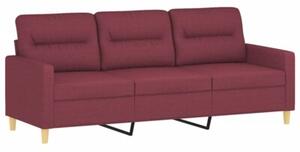 Sofa 3-osobowa z podnÃ³Å¼kiem winna czerwieÅ 180 cm, tkaninÄ